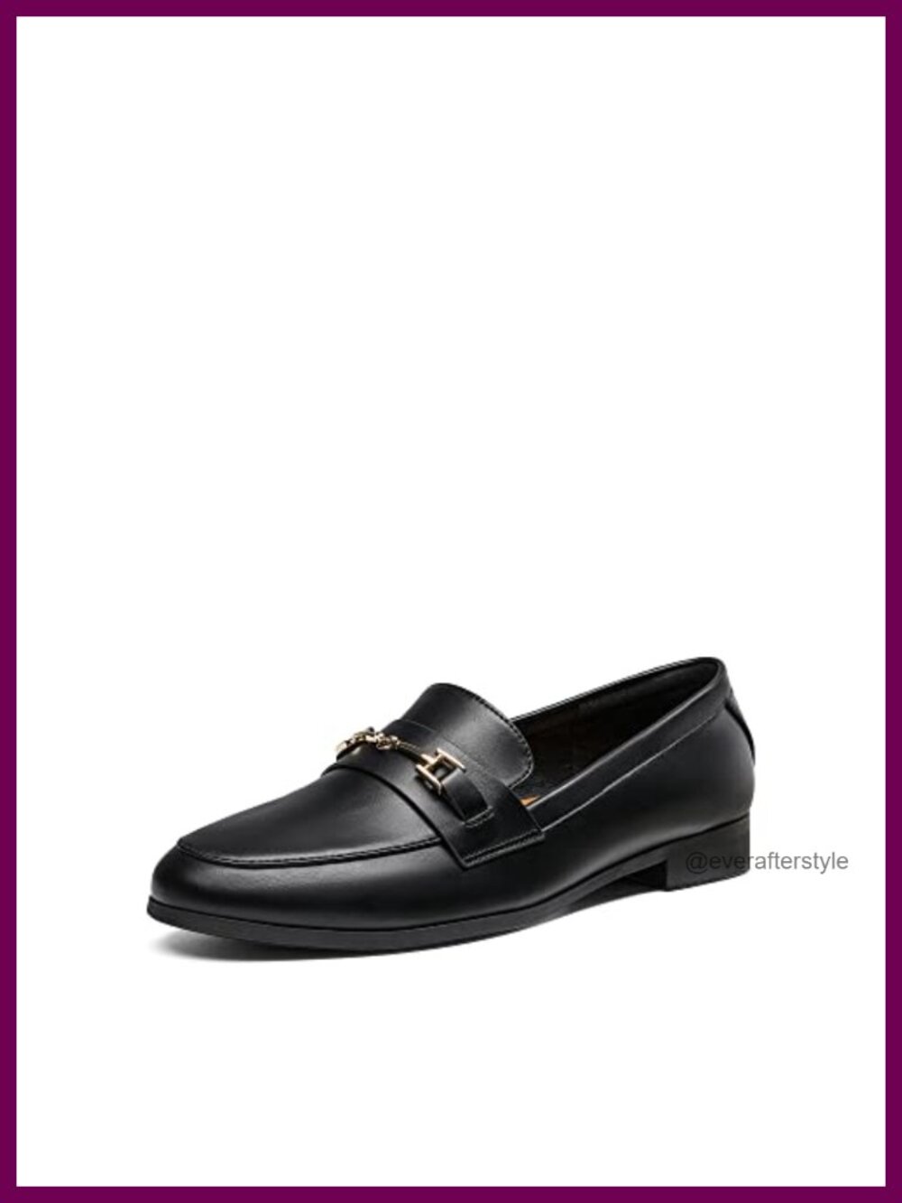 Women's Comfortable Pointed Toe Slip-On Loafers with Metallic Accent